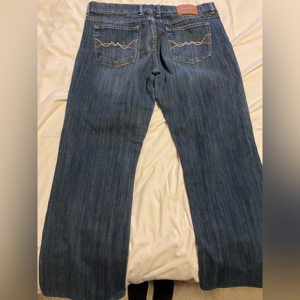 Lucky Brand Women's Dark Blue Wide Leg Jeans HEMMED - Picture 4 of 7